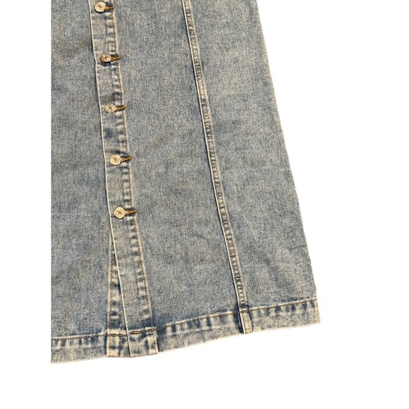 Denim Women's Button Front Long Jean Skirt Blue Size 3XL NEW Without Tags - Picture 2 of 6